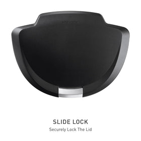 simplehuman built-in wall bumper protects walls when the lid opens.
