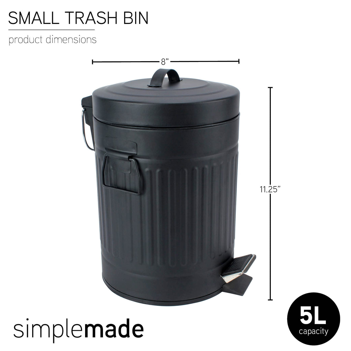 SIMPLEMADE 5 L trash can designed for bathroom and office use.