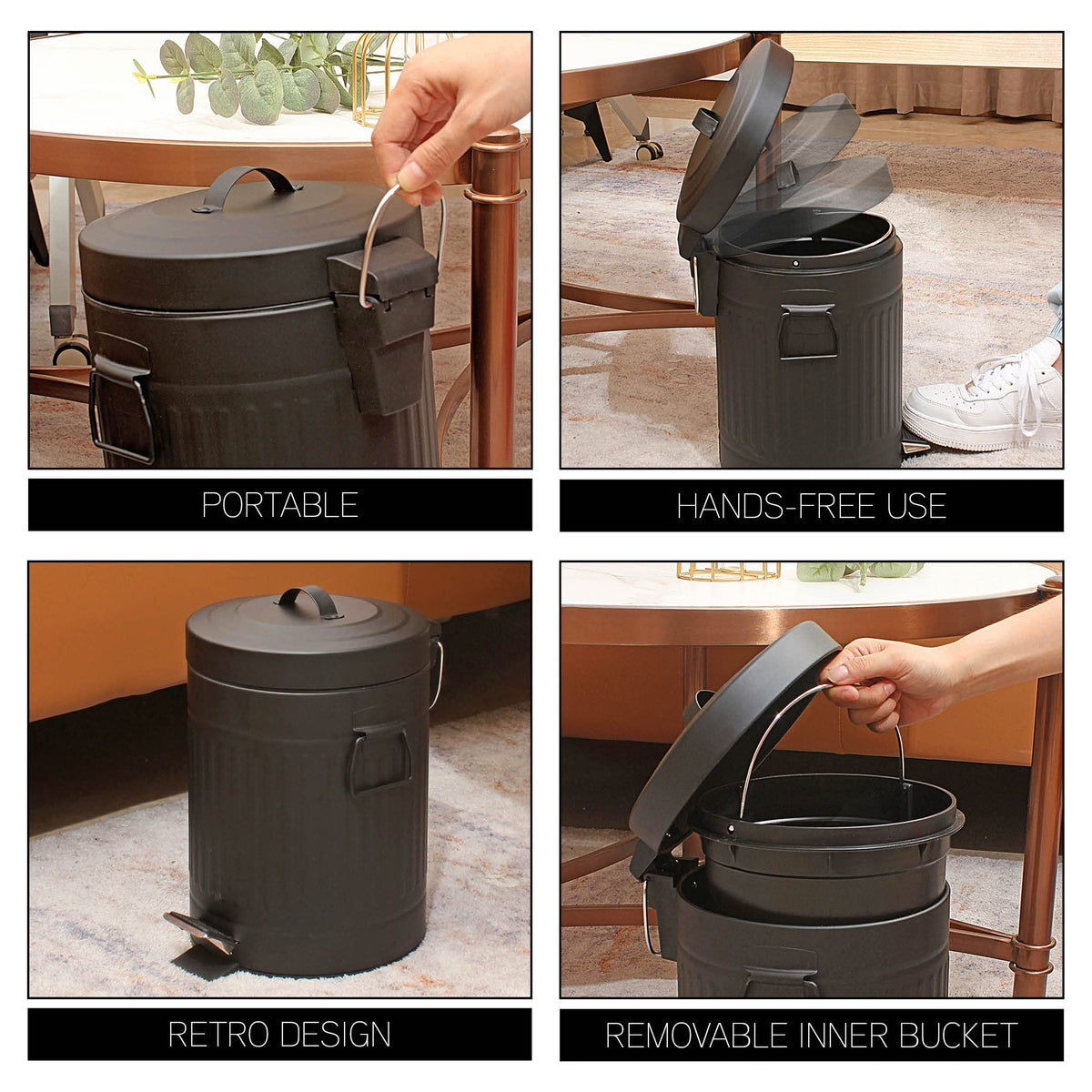 SIMPLEMADE stainless steel construction resists rust and fingerprints.