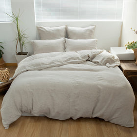 Simple&Opulence 3pc king linen set forming a complete bedding look