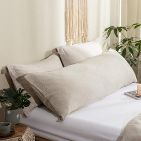 Simple&Opulence body pillow cover 20x54 in pure linen for breathable comfort
