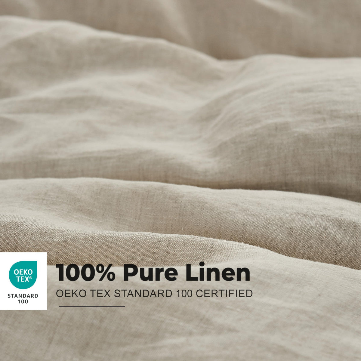 Simple&Opulence king-size duvet cover in natural linen provides breathable comfort.