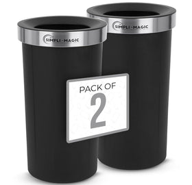 SIMPLI-MAGIC 16-gallon open-top trash can with open lid for fast, hands-free disposal.
