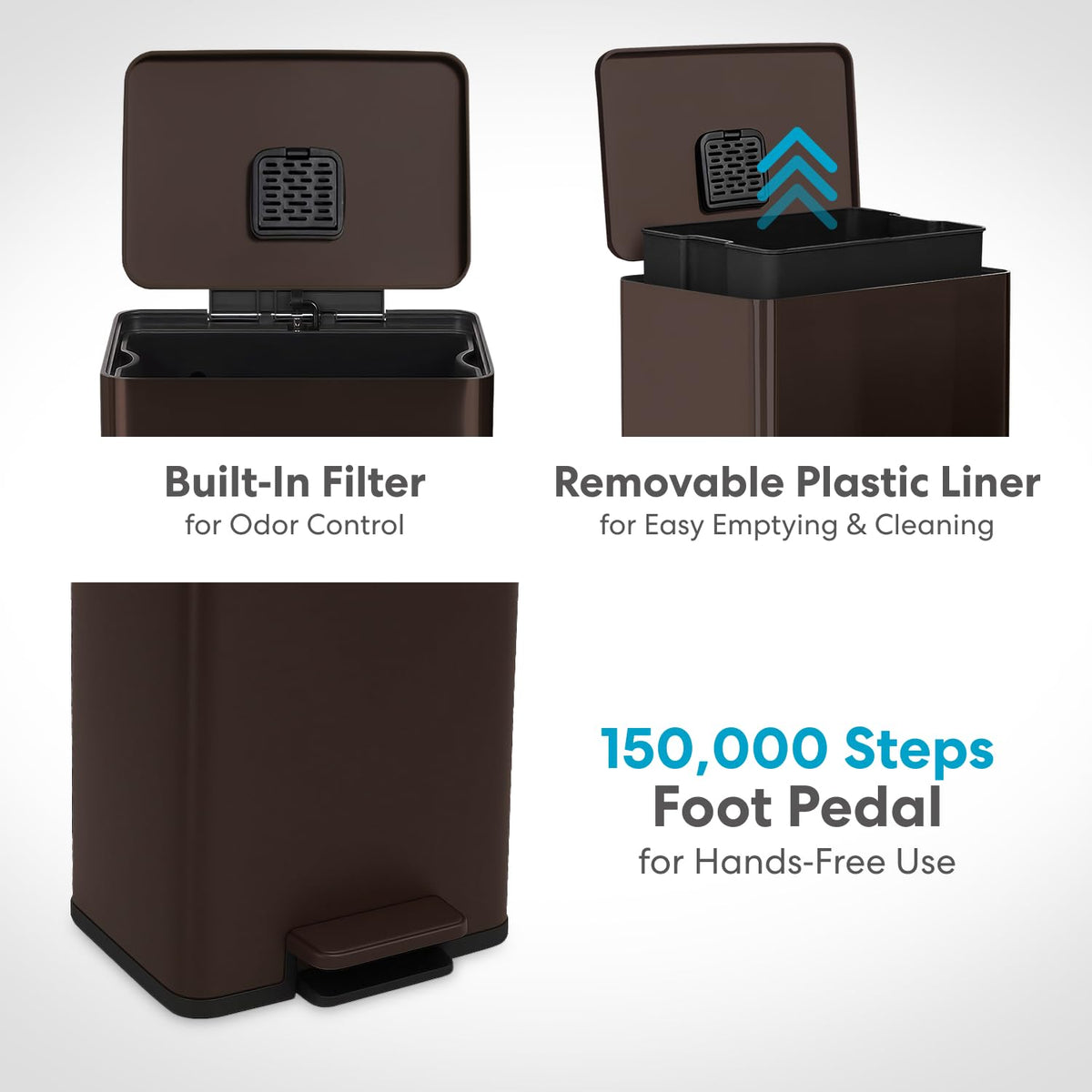 SIMPLI-MAGIC 50L built in odor filter helps reduce smells