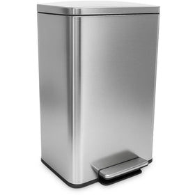 SIMPLI-MAGIC 50L trash can with foot pedal and quiet-close lid for hands-free use