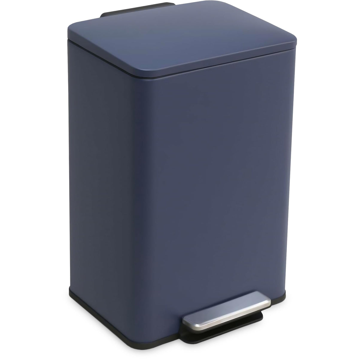 SIMPLI-MAGIC 50L trash can front view with smudge-resistant finish for daily cleanliness.