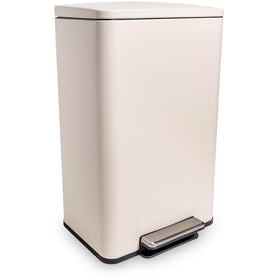 SIMPLI-MAGIC 50L trash can with soft-close white lid for quiet operation