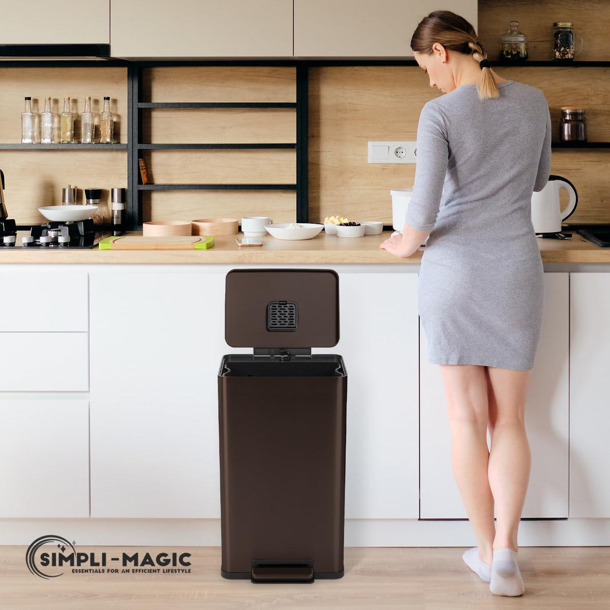 SIMPLI-MAGIC 50L space saving design fits against walls