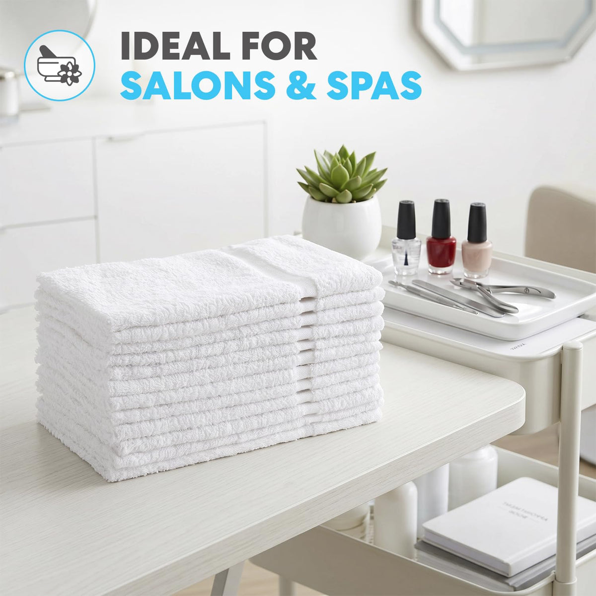 SIMPLI-MAGIC 16x27 towels ideal for salons, gyms, and high-traffic areas
