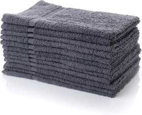 Simpli-Magic cotton hand towels folded in guest bath for plush absorbency.