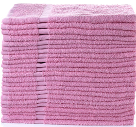 SIMPLI-MAGIC cotton hand towels pink front view showing plush softness and size