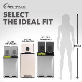 SIMPLI-MAGIC foot-pedal trash can enabling hands-free waste disposal