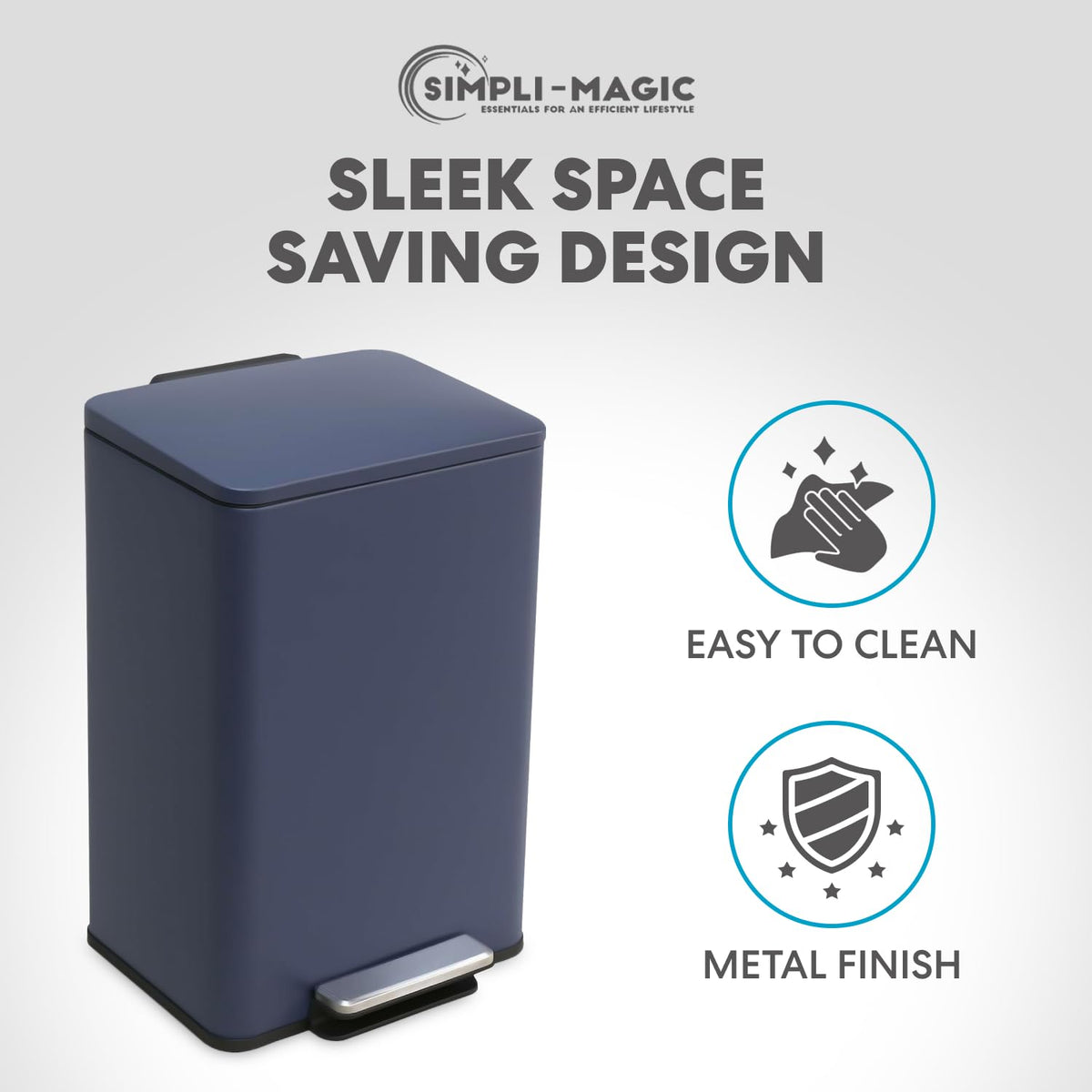 SIMPLI-MAGIC removable inner bucket makes bag changes quick and mess-free.