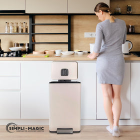 SIMPLI-MAGIC space-saving design fits snugly against walls or cabinets
