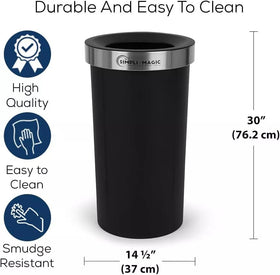 SIMPLI-MAGIC lift-off lid enables quick bag changes and easy maintenance.