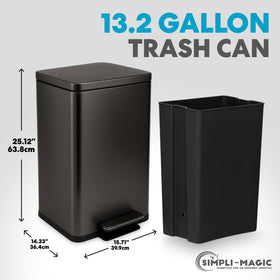 Simpli-Magic trash can with built-in odor filter holder for fresher kitchen air.