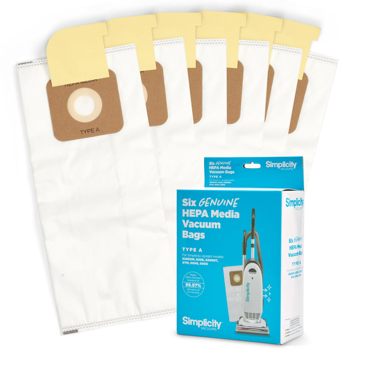 Simplicity SAH-6 bag package front for easy replenishment