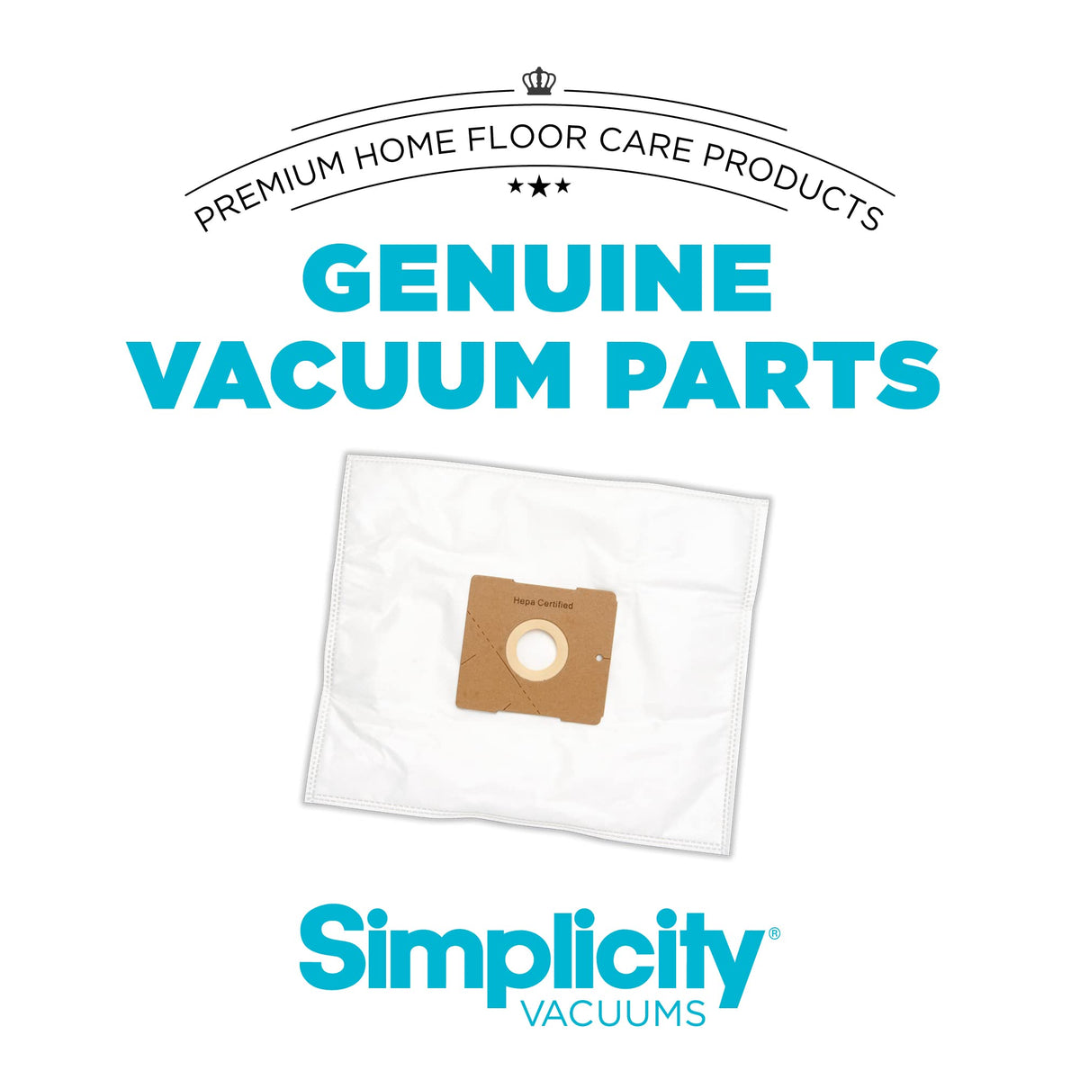 Simplicity SZH-6 Type Z bags compatible with Jill, Jack, and Snap canisters for versatility.