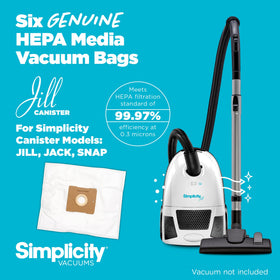 Simplicity SZH-6 Type Z bags for easy replacement and quick maintenance.