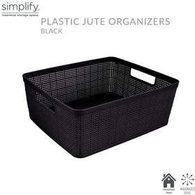 Simplify 10-piece organizing set square baskets keep desktop tidy for office supplies.