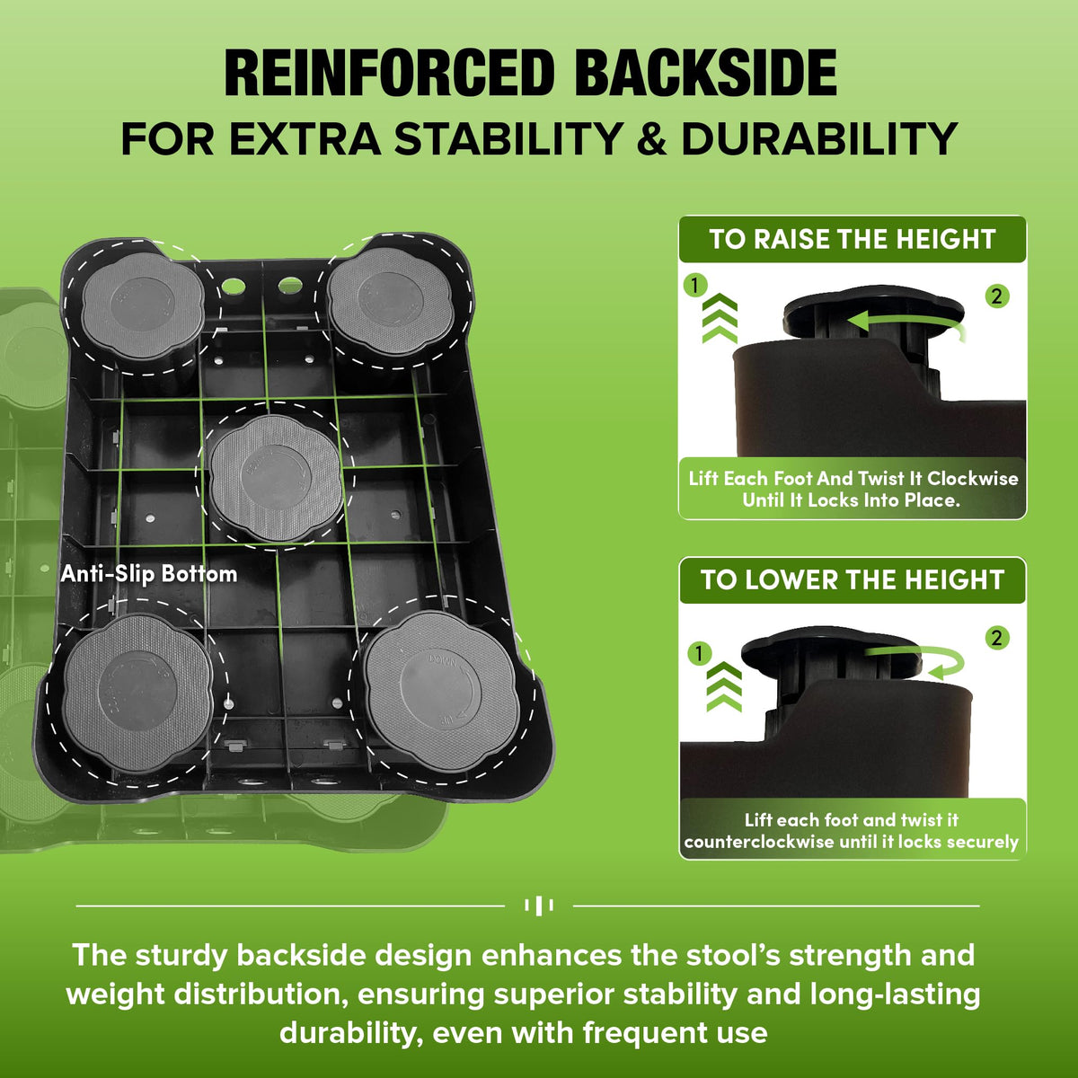 Simply Seniors stool in bathroom with anti slip feet on wet surface
