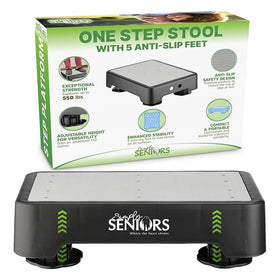 Simply Seniors small step stool grey helps reach high shelves with stability