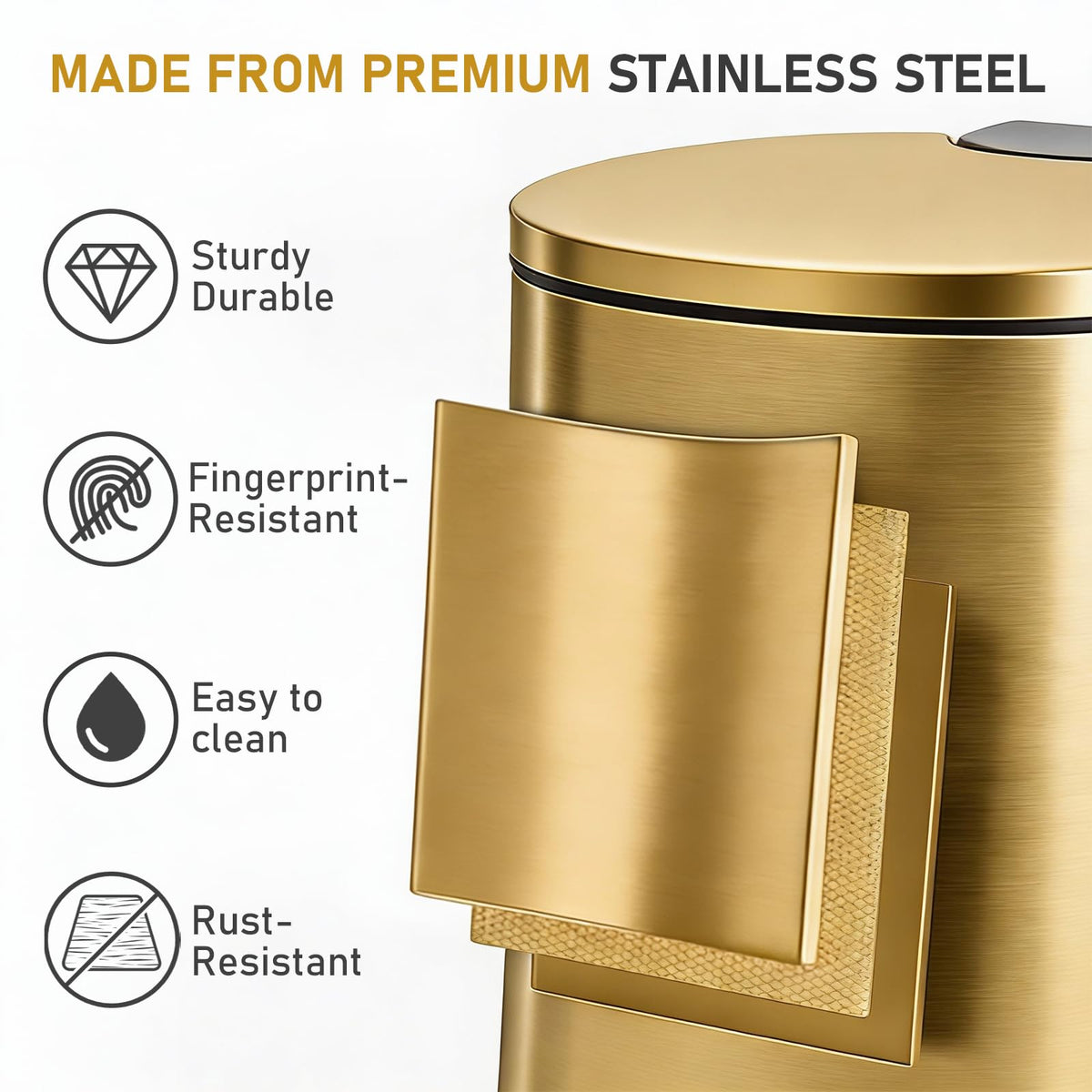 Two-pack 5L trash cans ideal for bathrooms and offices