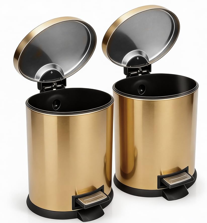 SIMPLYKLEEN bathroom trash can with soft-close lid for quiet operation