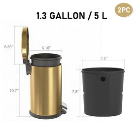 SIMPLYKLEEN pedal-operated trash can enables hands-free disposal