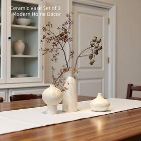 SincereLuxe neutral stone-textured vase adds modern elegance.