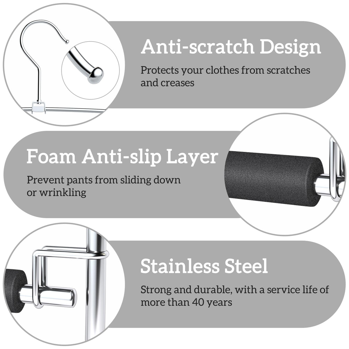 Sindax 360-degree rotating hook enables flexible closet access.