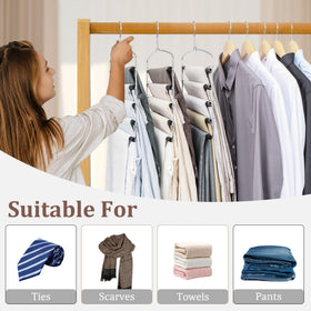 Sindax versatile hanger stores jeans, ties, towels, and scarves neatly.