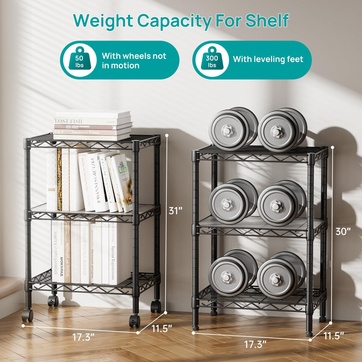 SINGAYE 3 small shelves adjustable heights for versatile storage setups.