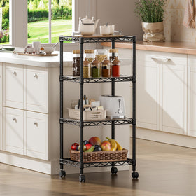 SINGAYE 4-shelf unit in kitchen setting demonstrates versatile storage.