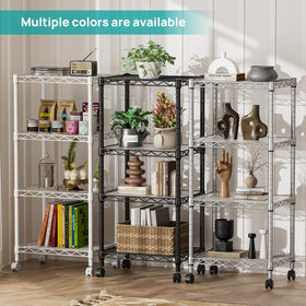 SINGAYE 4-shelf unit wheels enable easy movement around the room.