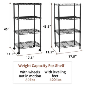SINGAYE 4-shelf shelving unit bathroom organization close-up shows rustproof coating