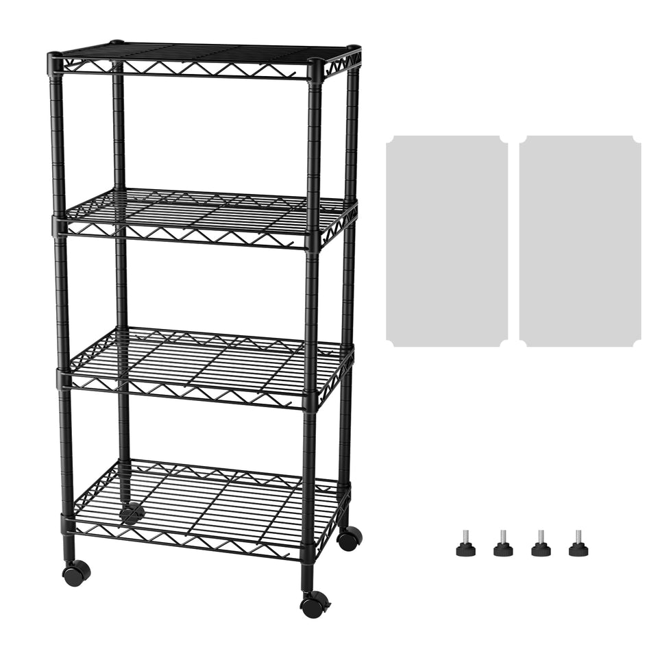 SINGAYE 4-shelf shelving unit front view for compact kitchen storage