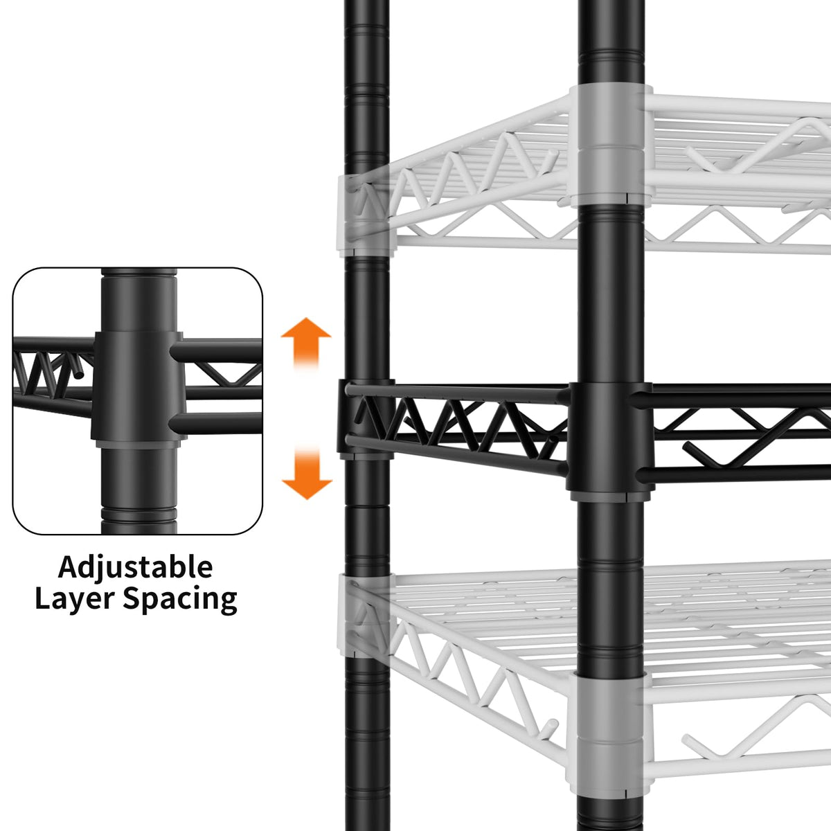 SINGAYE 4-shelf shelving unit kitchen use demonstrates space efficiency for pantries