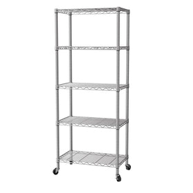 SINGAYE 5-shelf wire unit showing sturdy mesh for secure pantry storage.