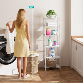 SINGAYE 6-shelf storage shelf with adjustable shelves to fit tall containers