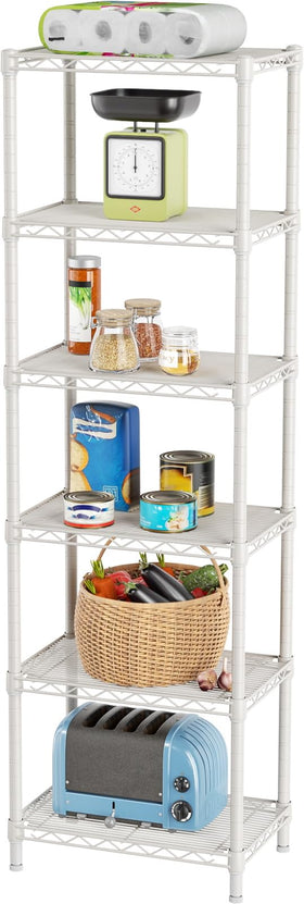 SINGAYE 6-shelf storage shelf assembly demonstrates tool-free setup for quick, stable installation