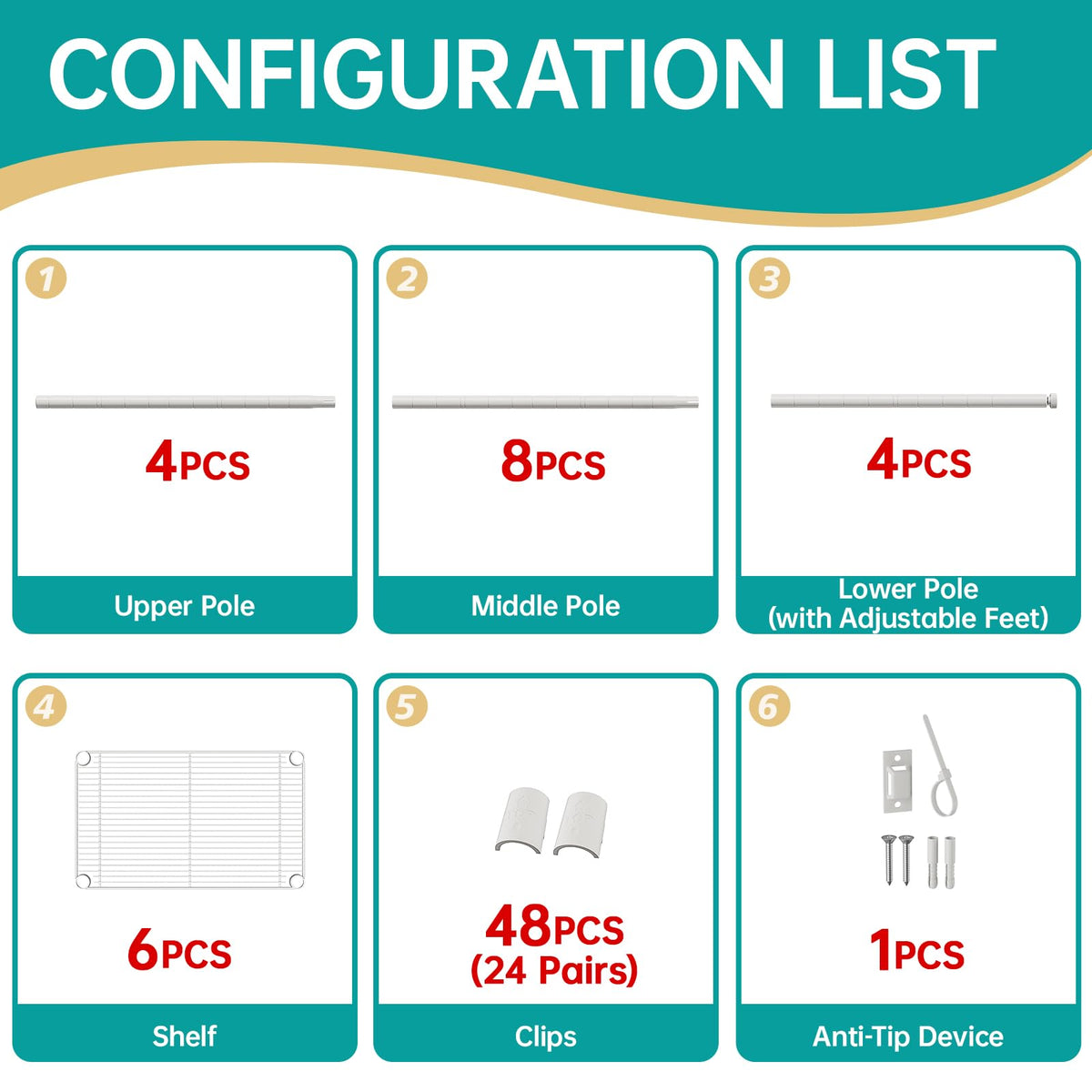 SINGAYE 6-shelf storage shelf white finish in a bright laundry or pantry area
