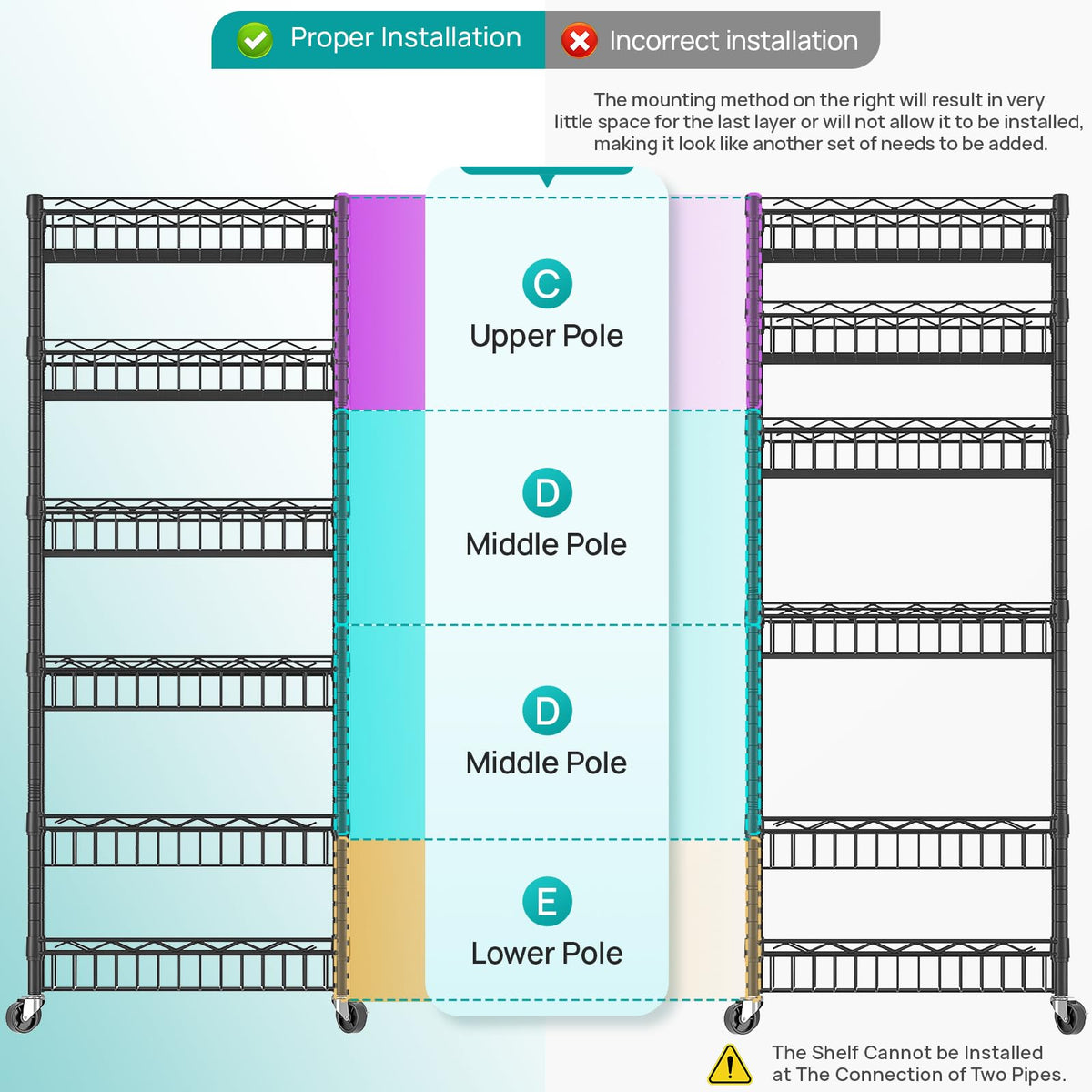 SINGAYE 6-tier shelf closet storage for compact organization.
