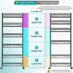 SINGAYE 6-tier shelf closet storage for compact organization.