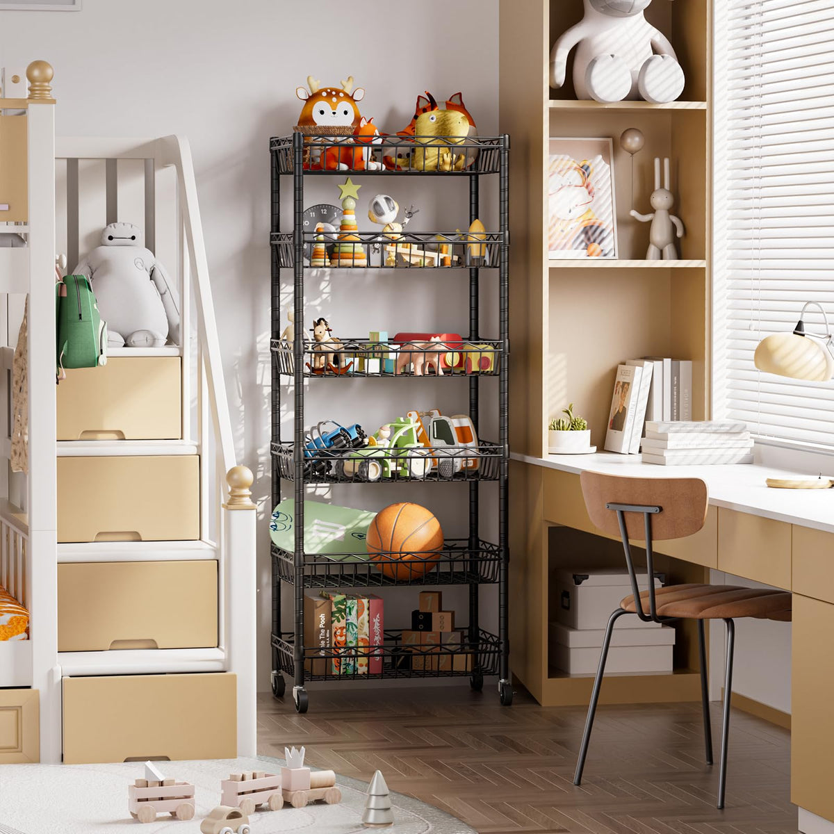 SINGAYE 6-tier shelf garage use keeps tools and supplies tidy.