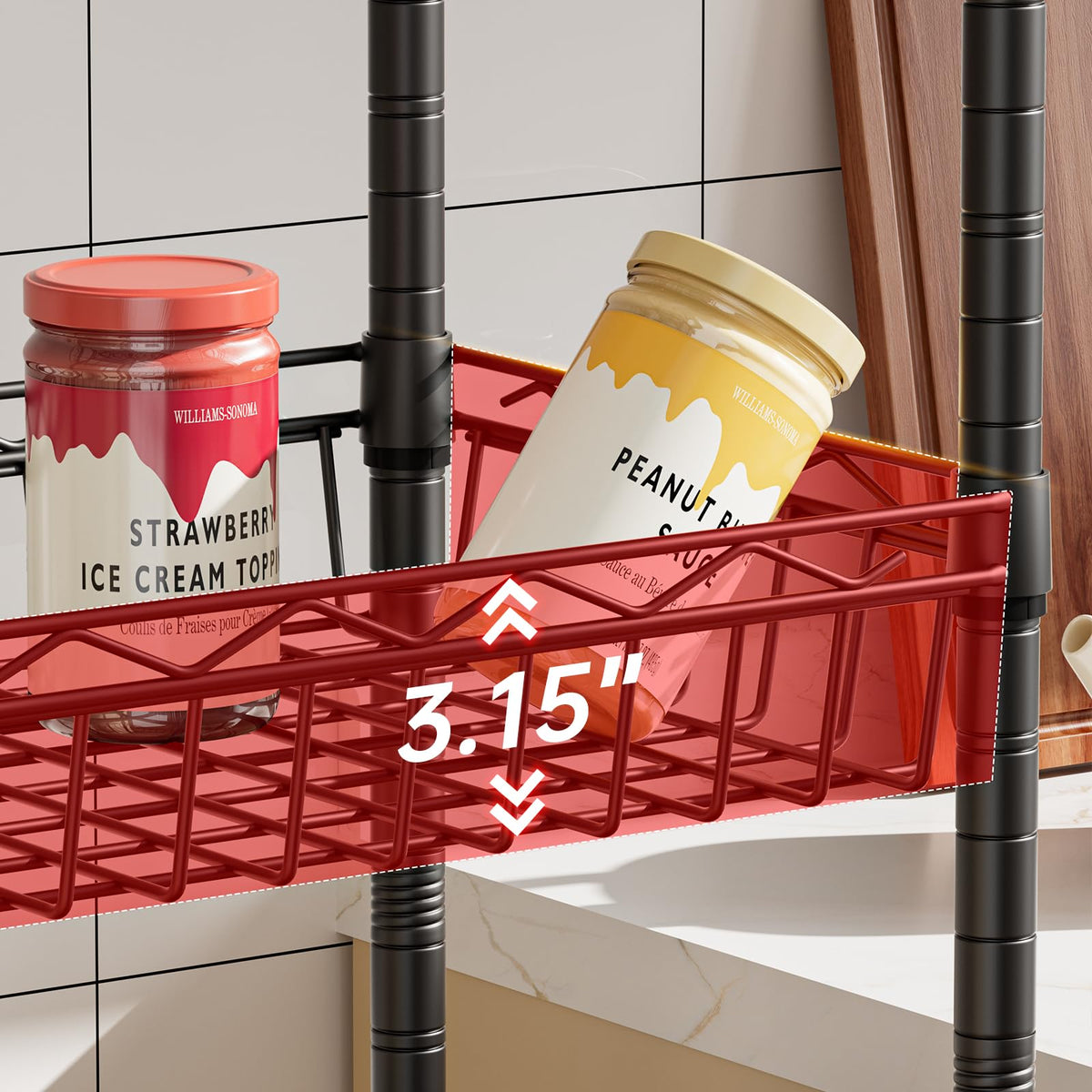 SINGAYE 6-tier shelf kitchen use supports pantry organization.