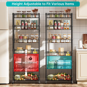 SINGAYE 6-tier shelf mesh baskets prevent items from falling.