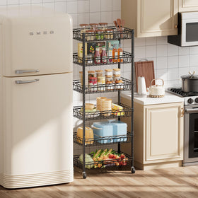 SINGAYE 6-tier shelf side profile highlights slim design for narrow spaces.