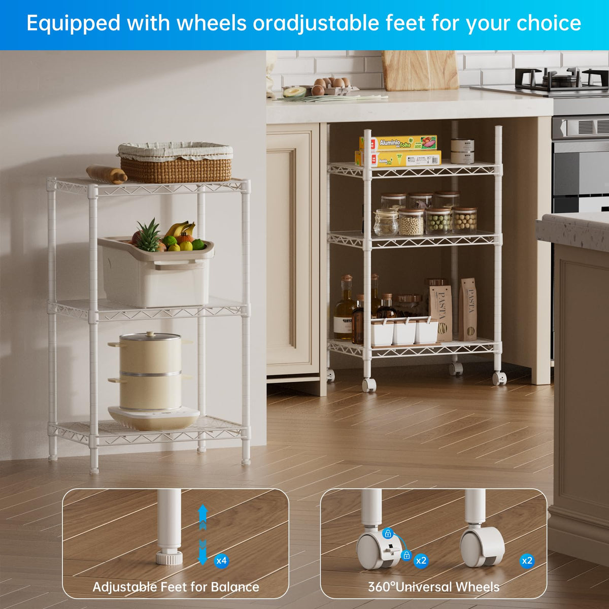 SINGAYE adjustable-height shelf for customizable storage.