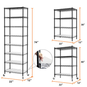 SINGAYE adjustable-height shelves tailor spacing for tall bottles or bulk items.